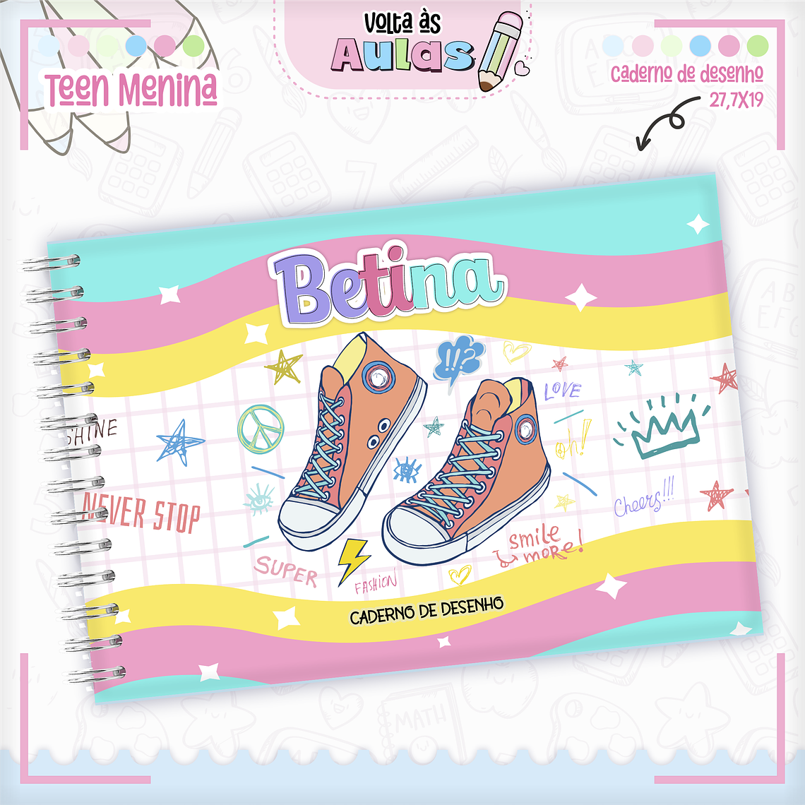 Arquivo Encadernação Kit Escolar - Teen Menina  2