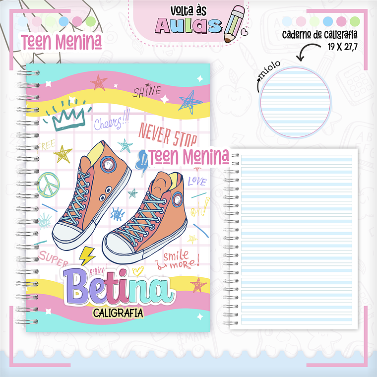 Arquivo Encadernação Kit Escolar - Teen Menina  3