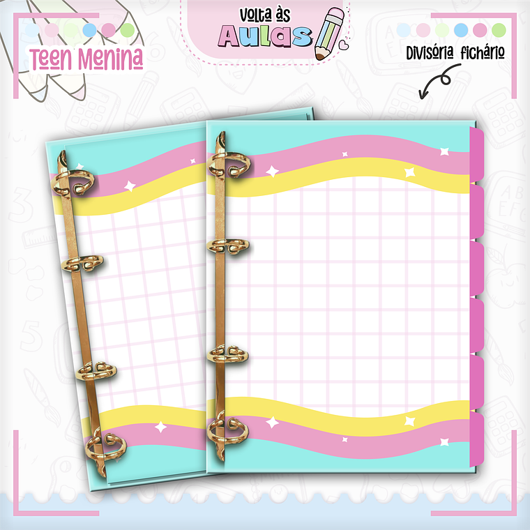 Arquivo Encadernação Kit Escolar - Teen Menina  6