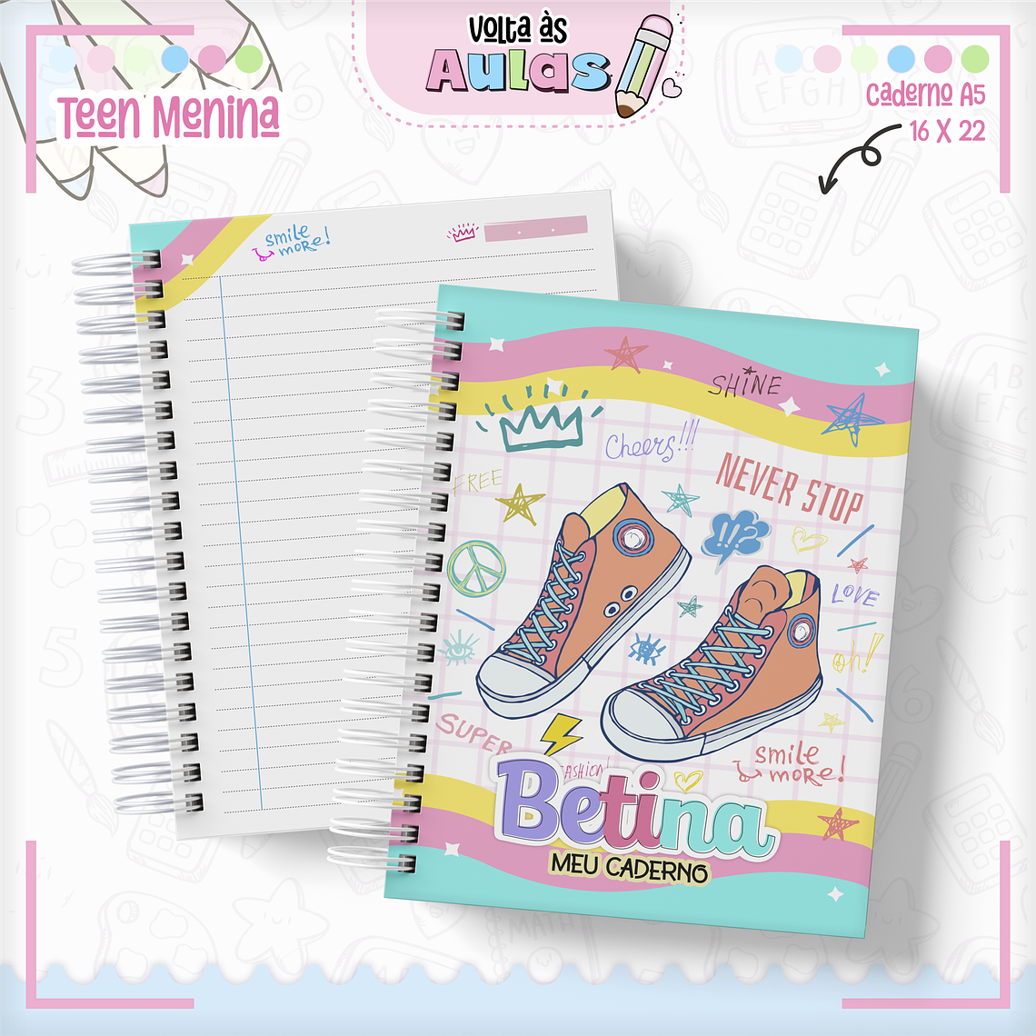 Arquivo Encadernação Kit Escolar - Teen Menina  7