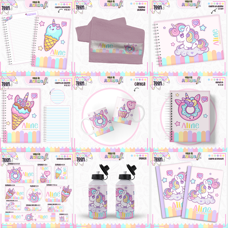 Arquivo Encadernação Kit Escolar - Teen Menina  1