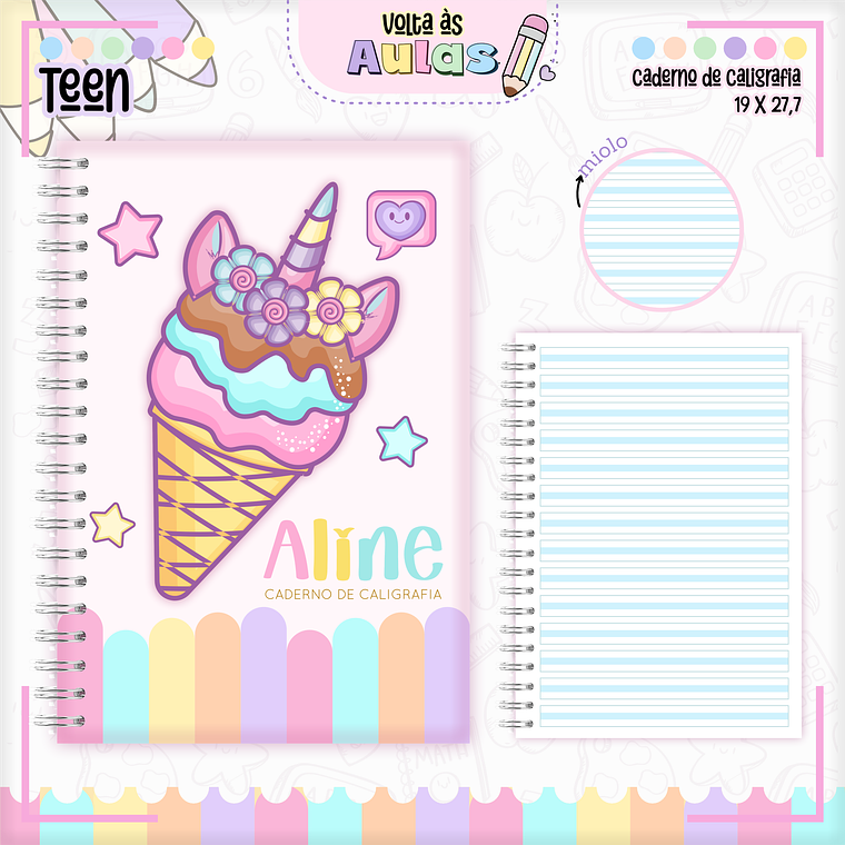 Arquivo Encadernação Kit Escolar - Teen Menina  2