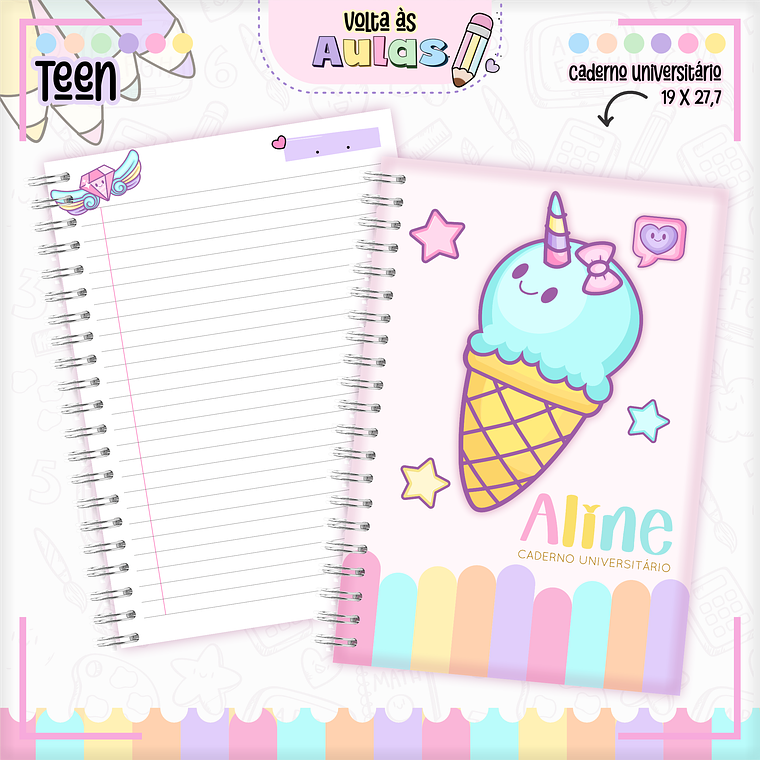 Arquivo Encadernação Kit Escolar - Teen Menina  4