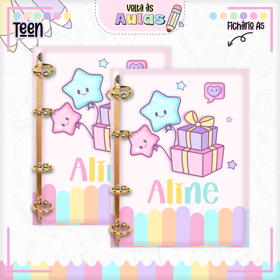 Arquivo Encadernação Kit Escolar - Teen Menina  8