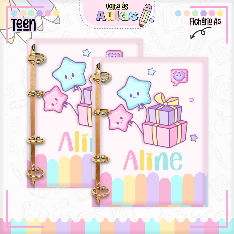 Arquivo Encadernação Kit Escolar - Teen Menina  8