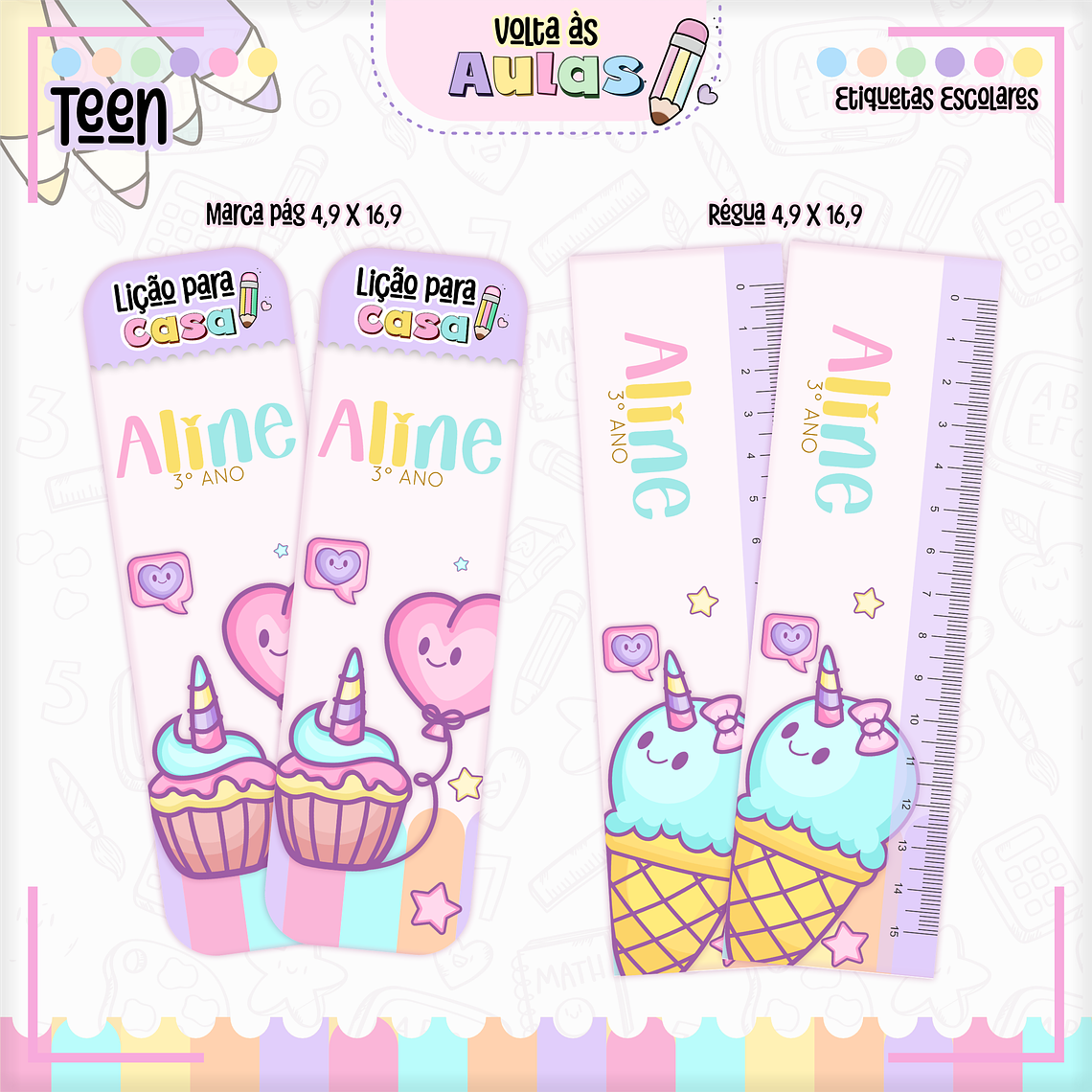 Arquivo Encadernação Kit Escolar - Teen Menina  13