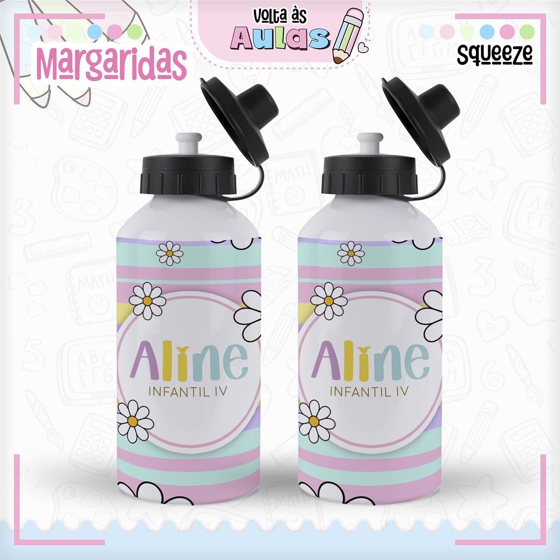 Arquivo Encadernação Kit Escolar - Margaridas 9