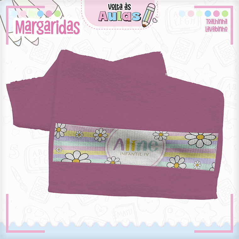 Arquivo Encadernação Kit Escolar - Margaridas 13