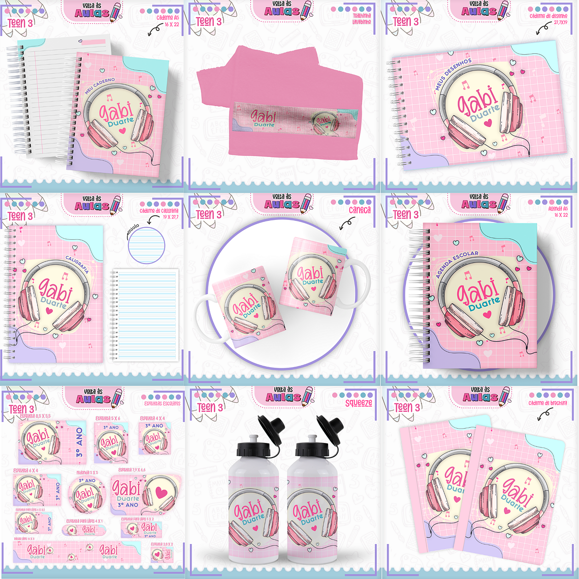 Arquivo Encadernação Kit Escolar - Teen Menina  1