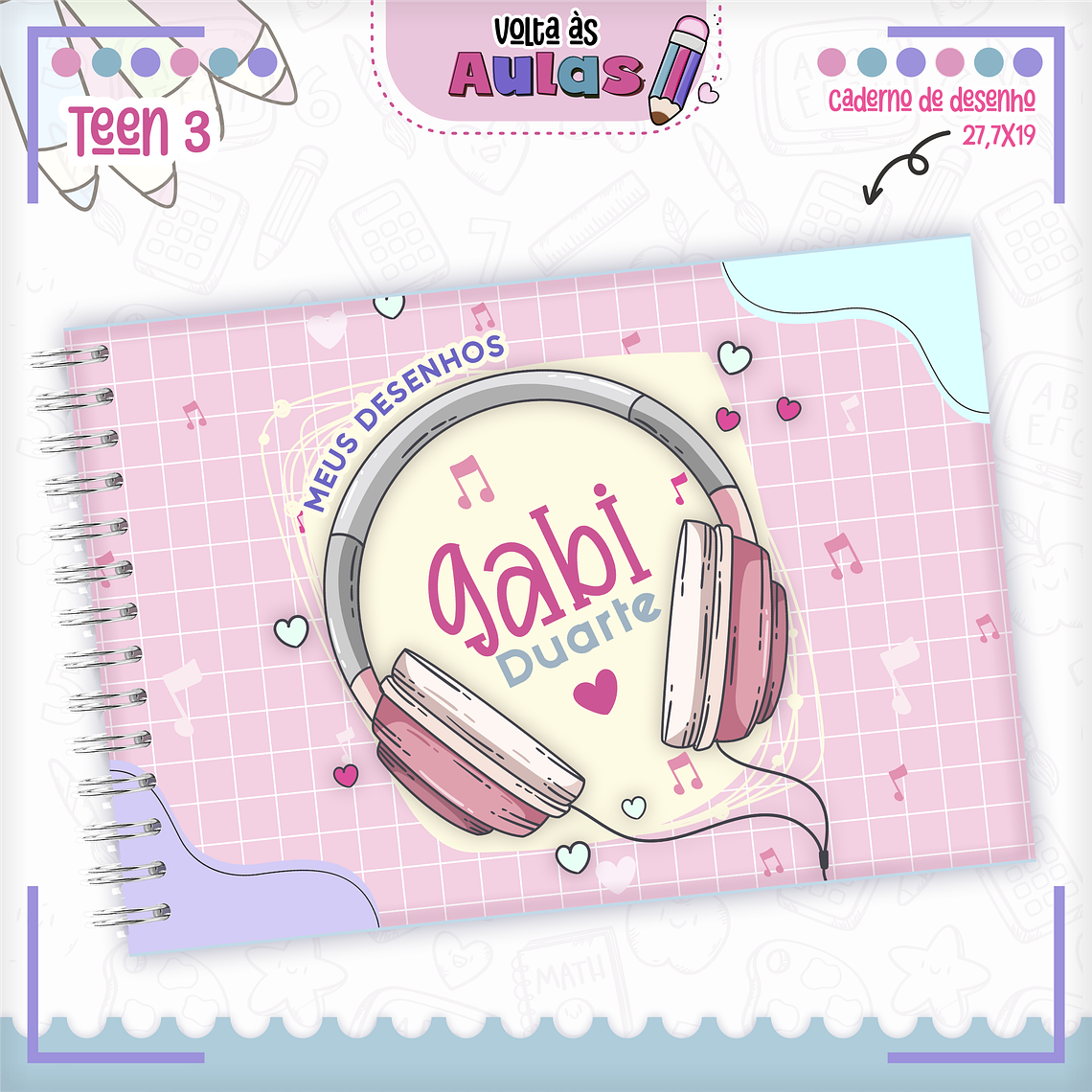 Arquivo Encadernação Kit Escolar - Teen Menina  3