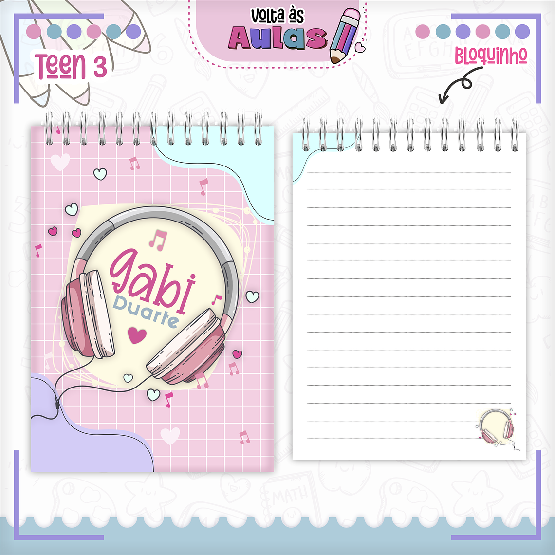 Arquivo Encadernação Kit Escolar - Teen Menina  4