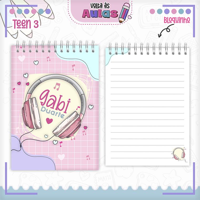 Arquivo Encadernação Kit Escolar - Teen Menina  4