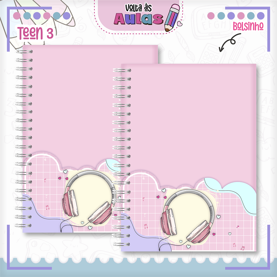 Arquivo Encadernação Kit Escolar - Teen Menina  5