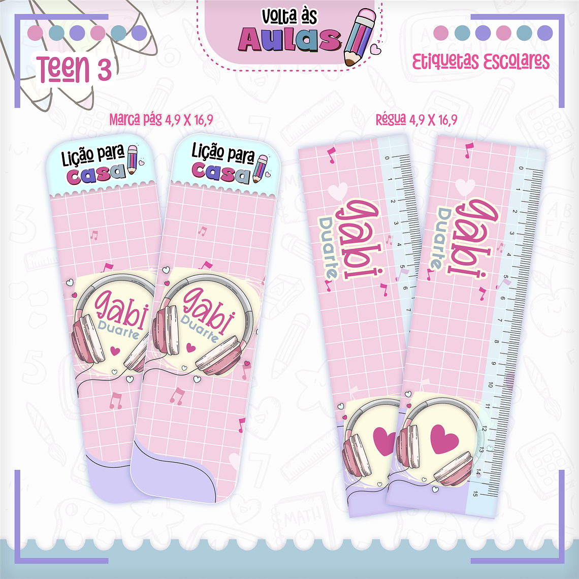 Arquivo Encadernação Kit Escolar - Teen Menina  6