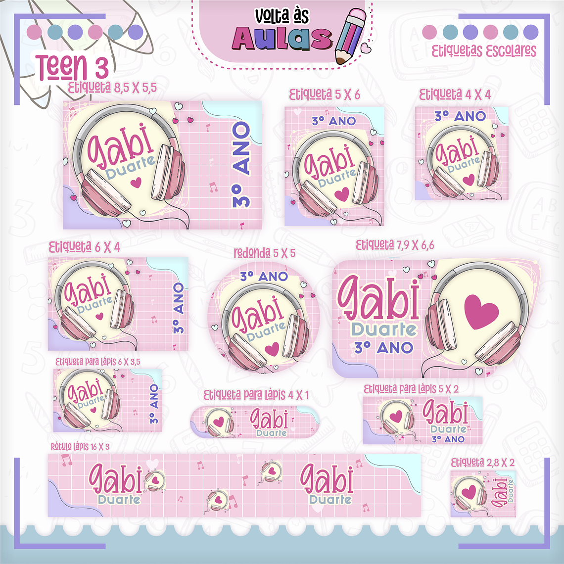 Arquivo Encadernação Kit Escolar - Teen Menina  10