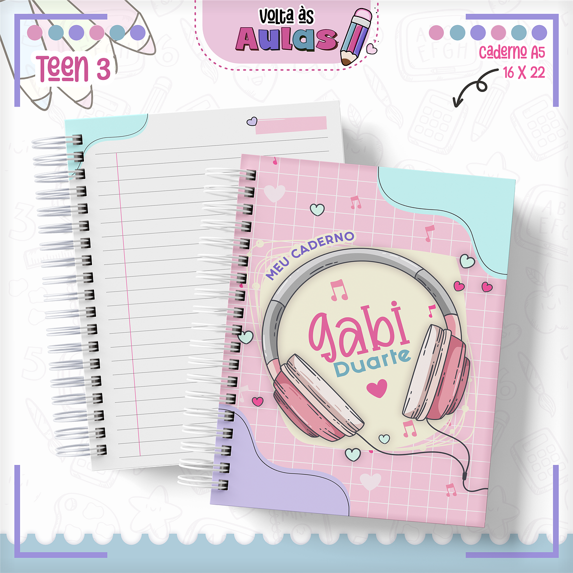 Arquivo Encadernação Kit Escolar - Teen Menina  11