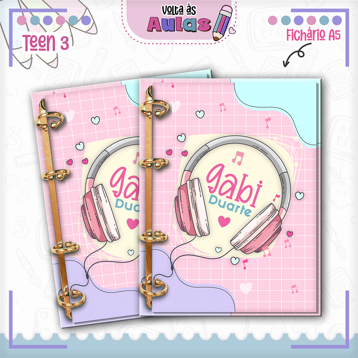 Arquivo Encadernação Kit Escolar - Teen Menina  12