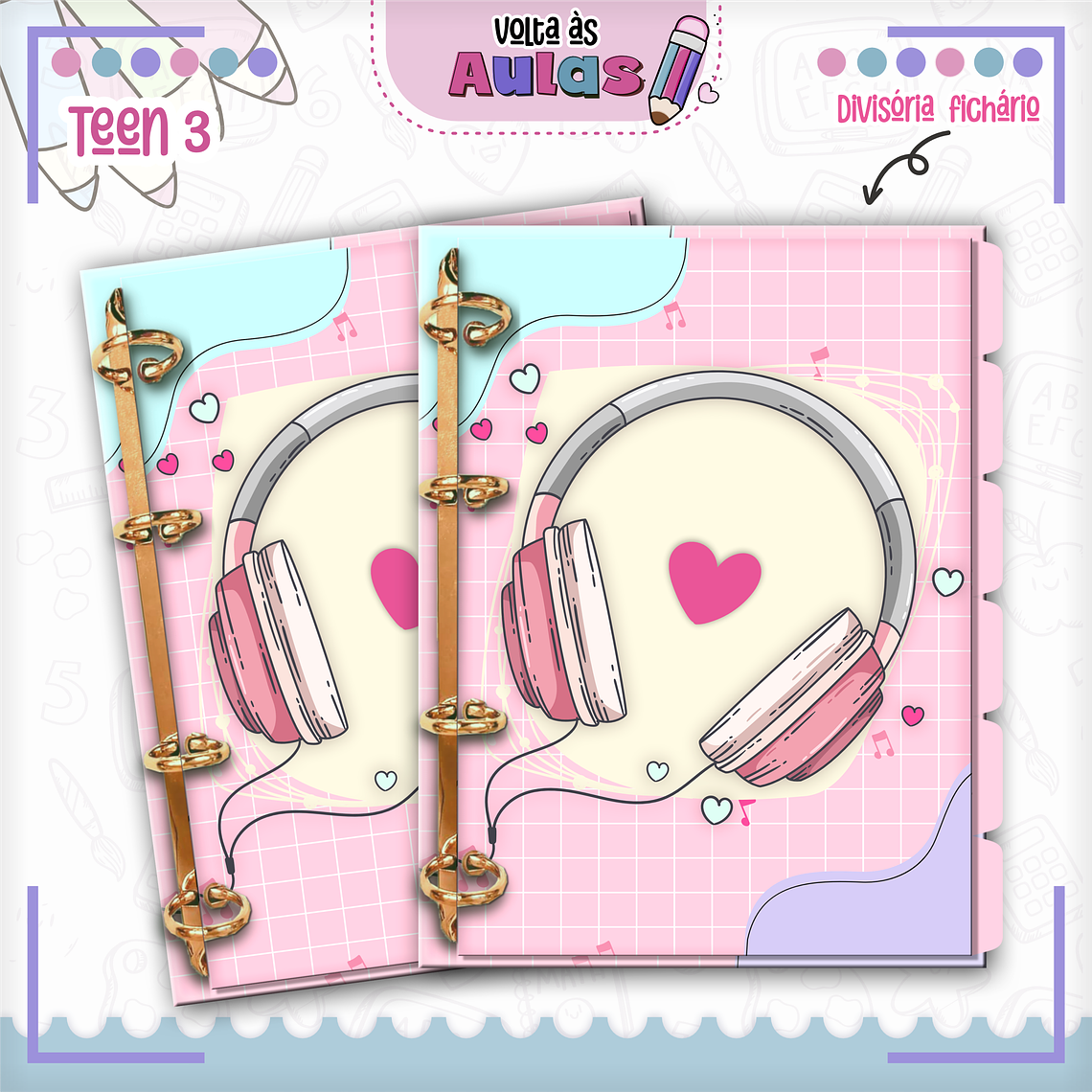 Arquivo Encadernação Kit Escolar - Teen Menina  14