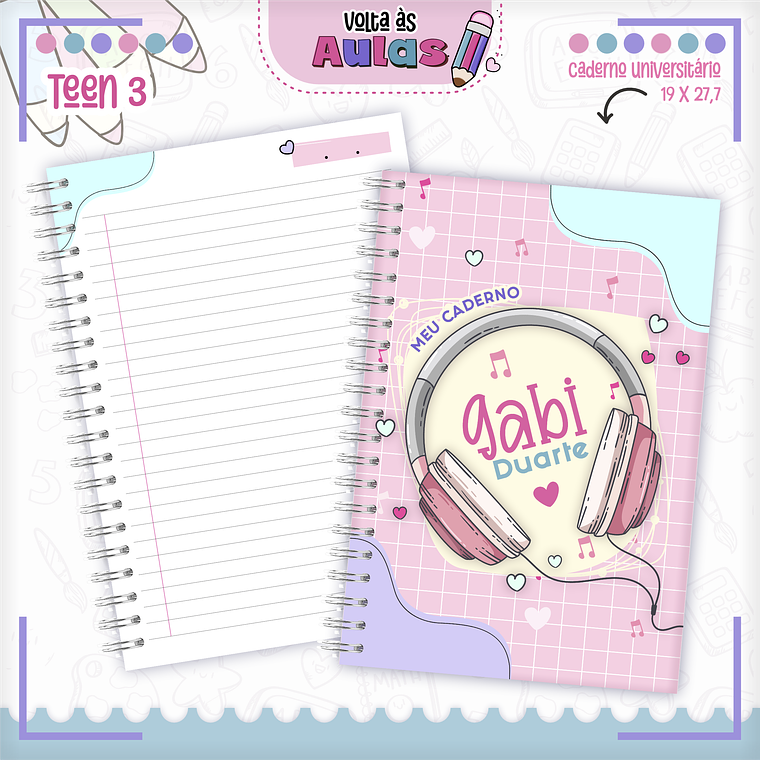 Arquivo Encadernação Kit Escolar - Teen Menina  15