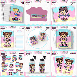 Arquivo Encadernação Kit Escolar - Esportes Menina