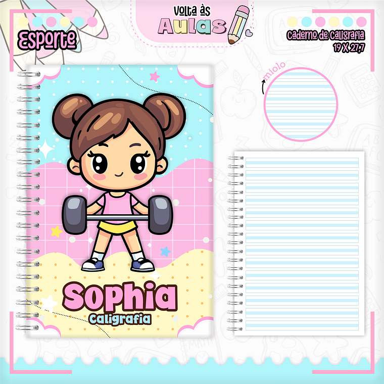 Arquivo Encadernação Kit Escolar - Esportes Menina 2