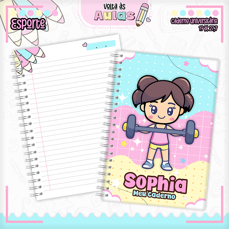 Arquivo Encadernação Kit Escolar - Esportes Menina 3