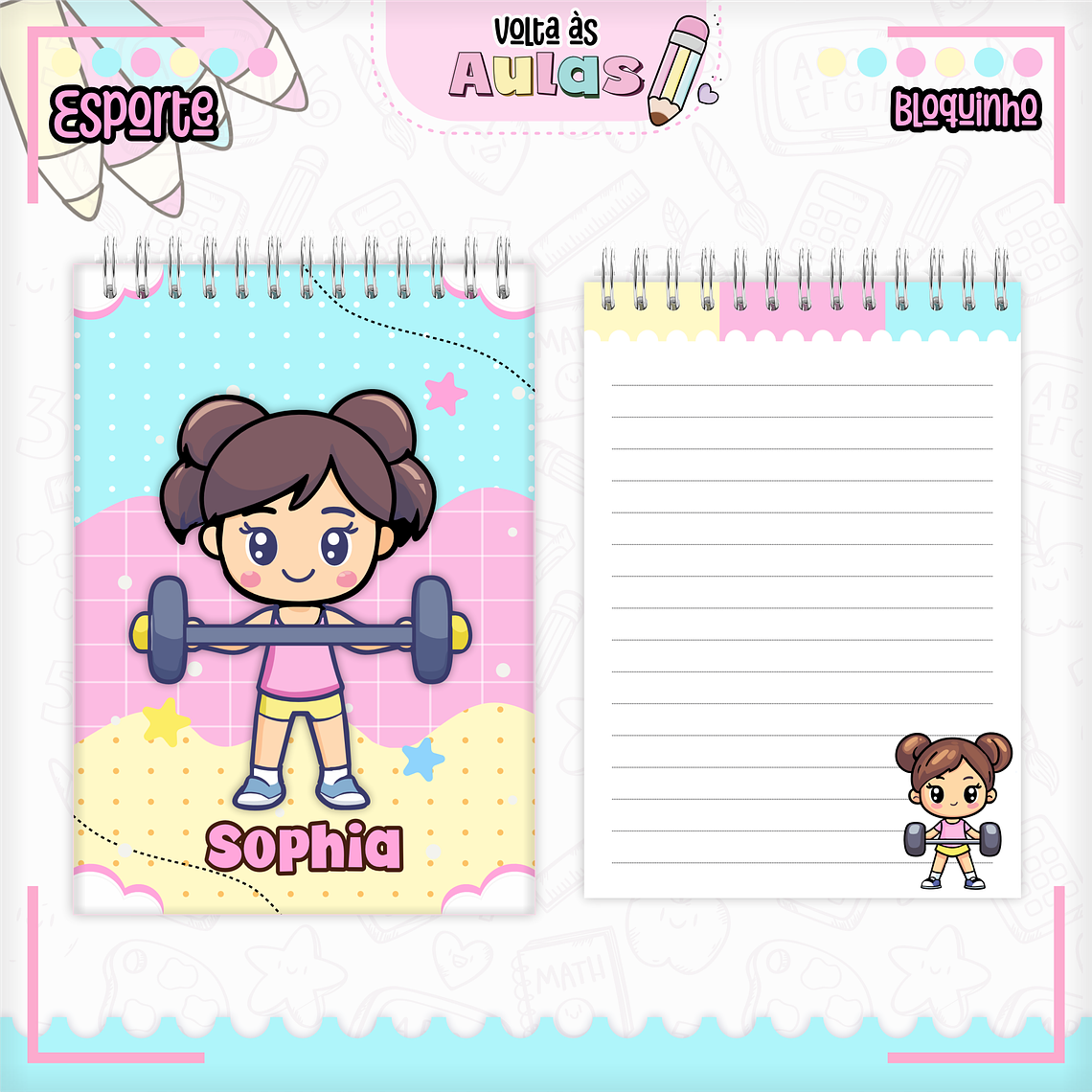Arquivo Encadernação Kit Escolar - Esportes Menina 11