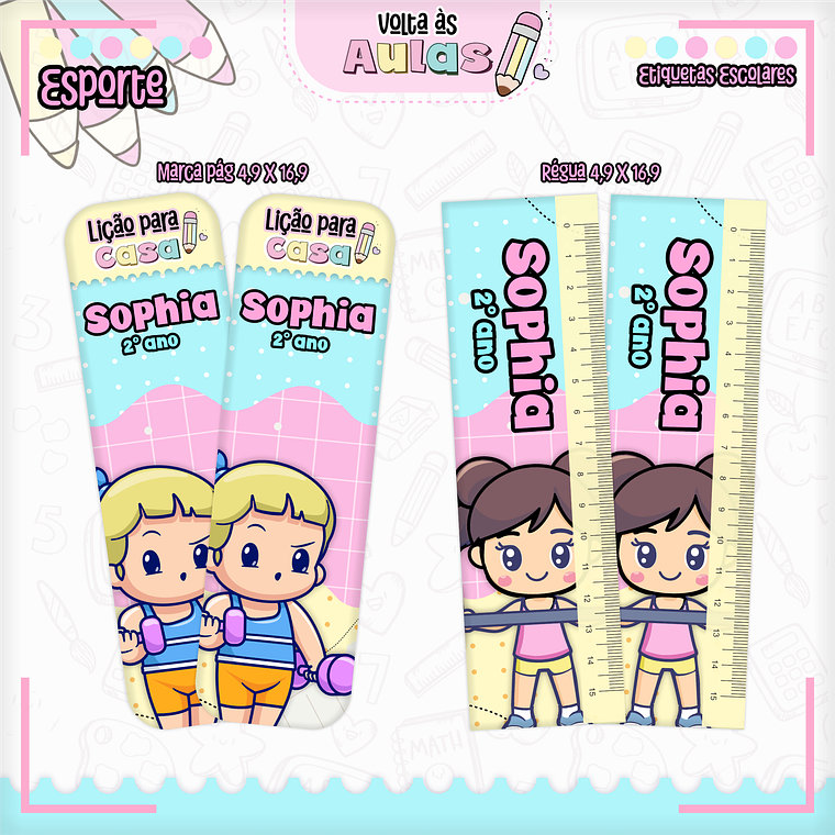 Arquivo Encadernação Kit Escolar - Esportes Menina 12