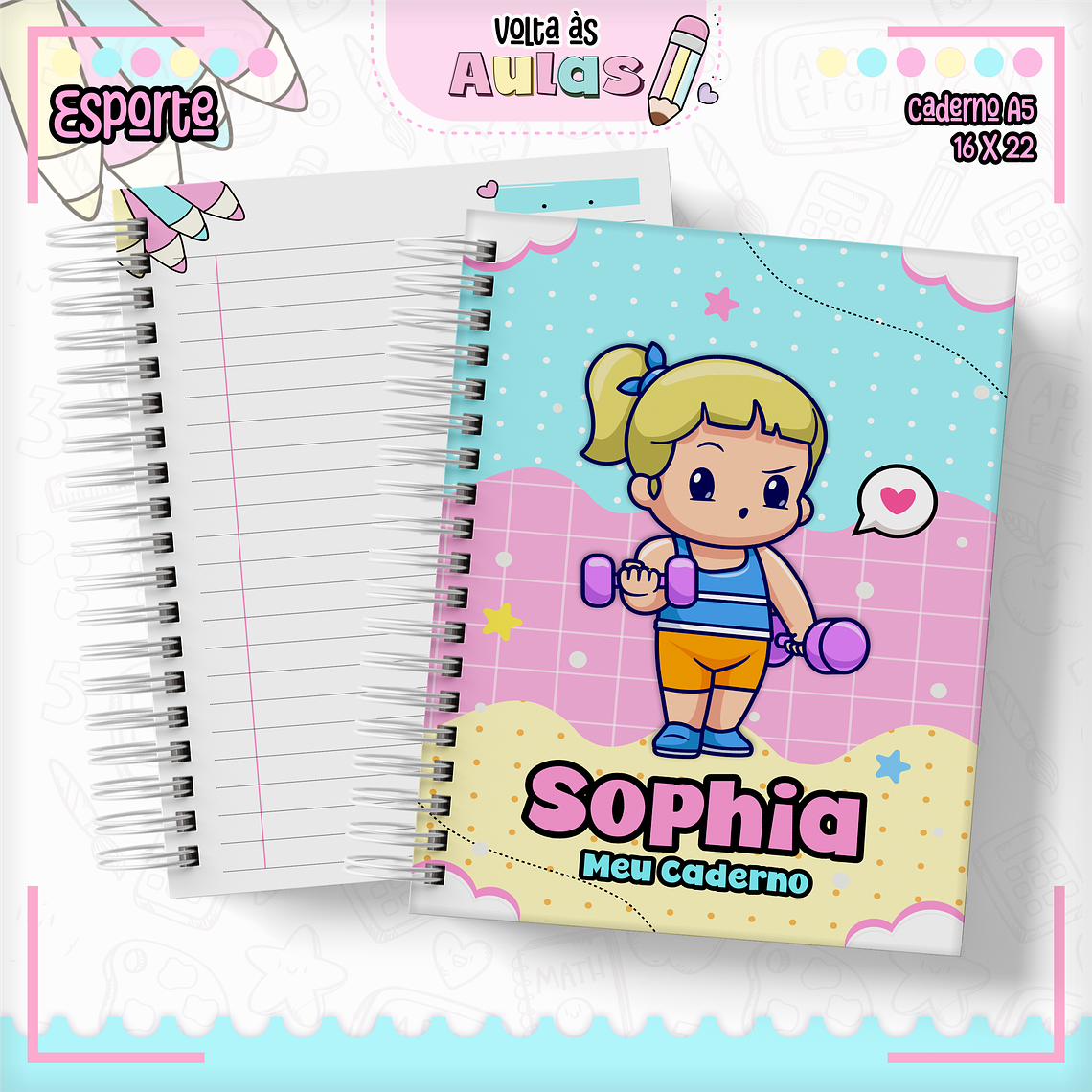 Arquivo Encadernação Kit Escolar - Esportes Menina 13