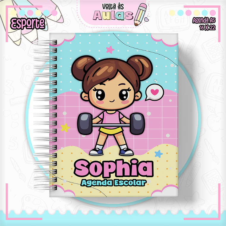 Arquivo Encadernação Kit Escolar - Esportes Menina 14