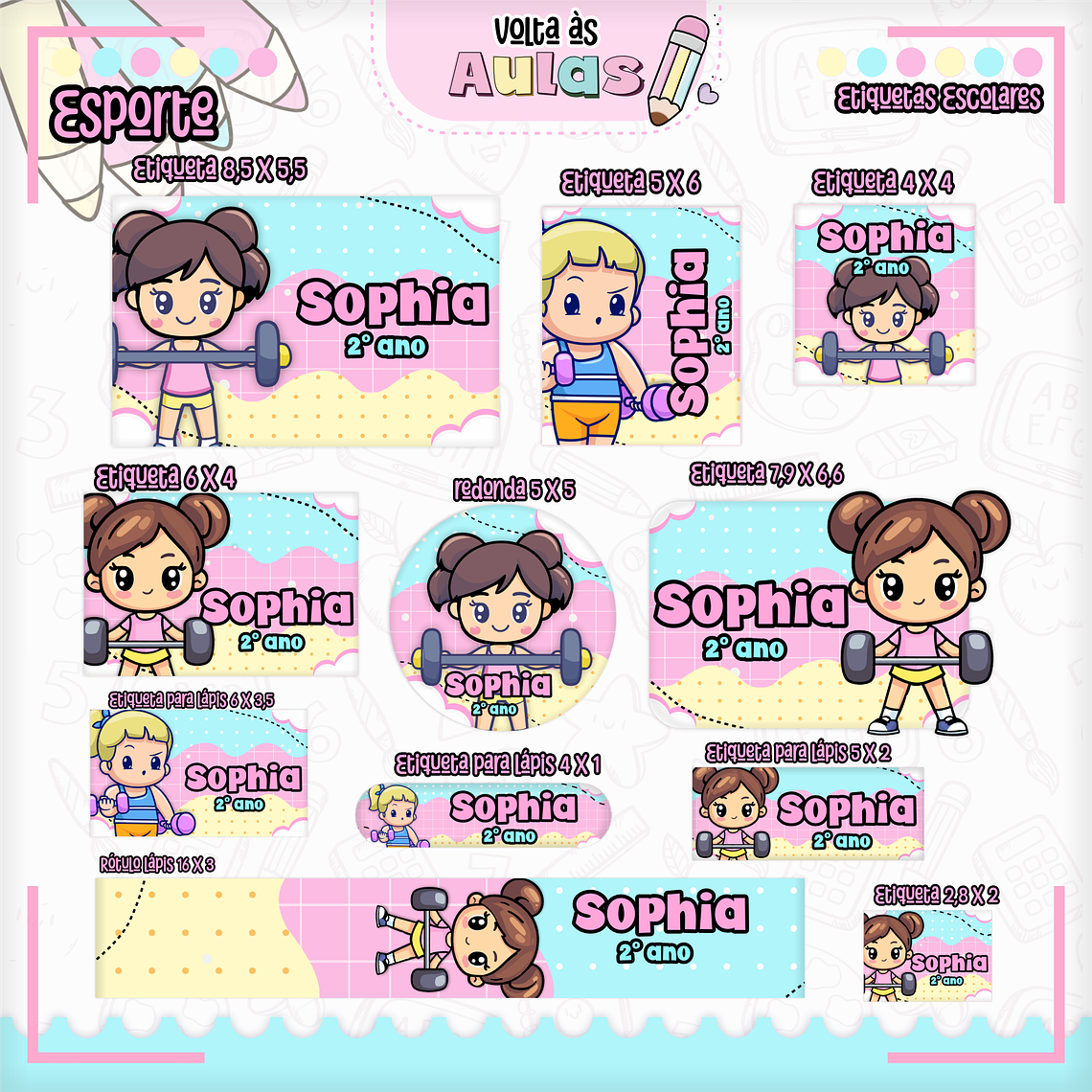 Arquivo Encadernação Kit Escolar - Esportes Menina 16