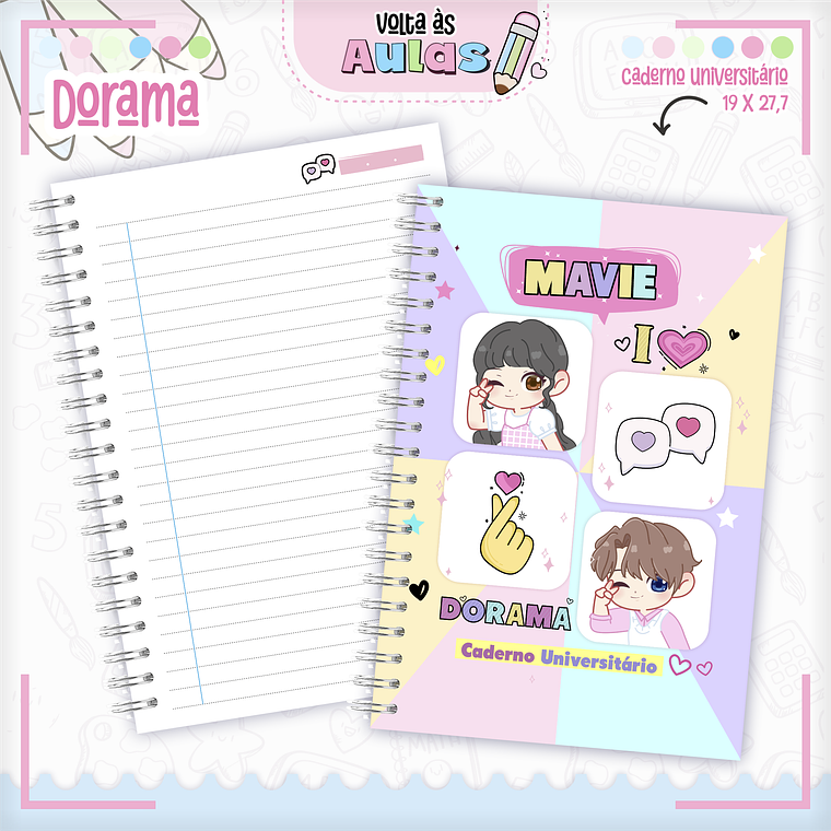 Arquivo Encadernação Kit Escolar - Dorama 3