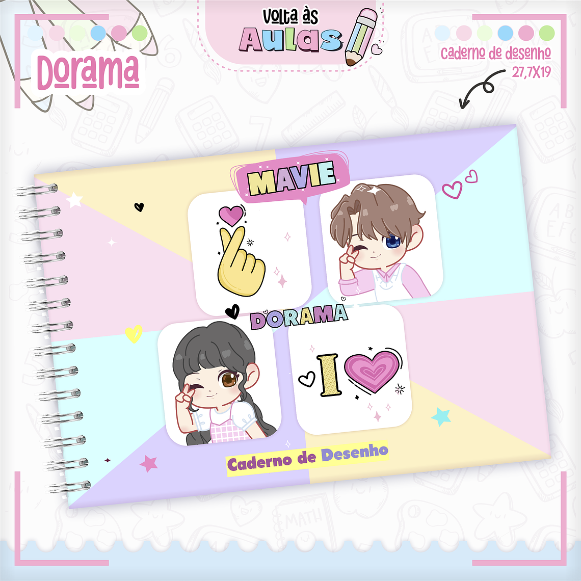 Arquivo Encadernação Kit Escolar - Dorama 6