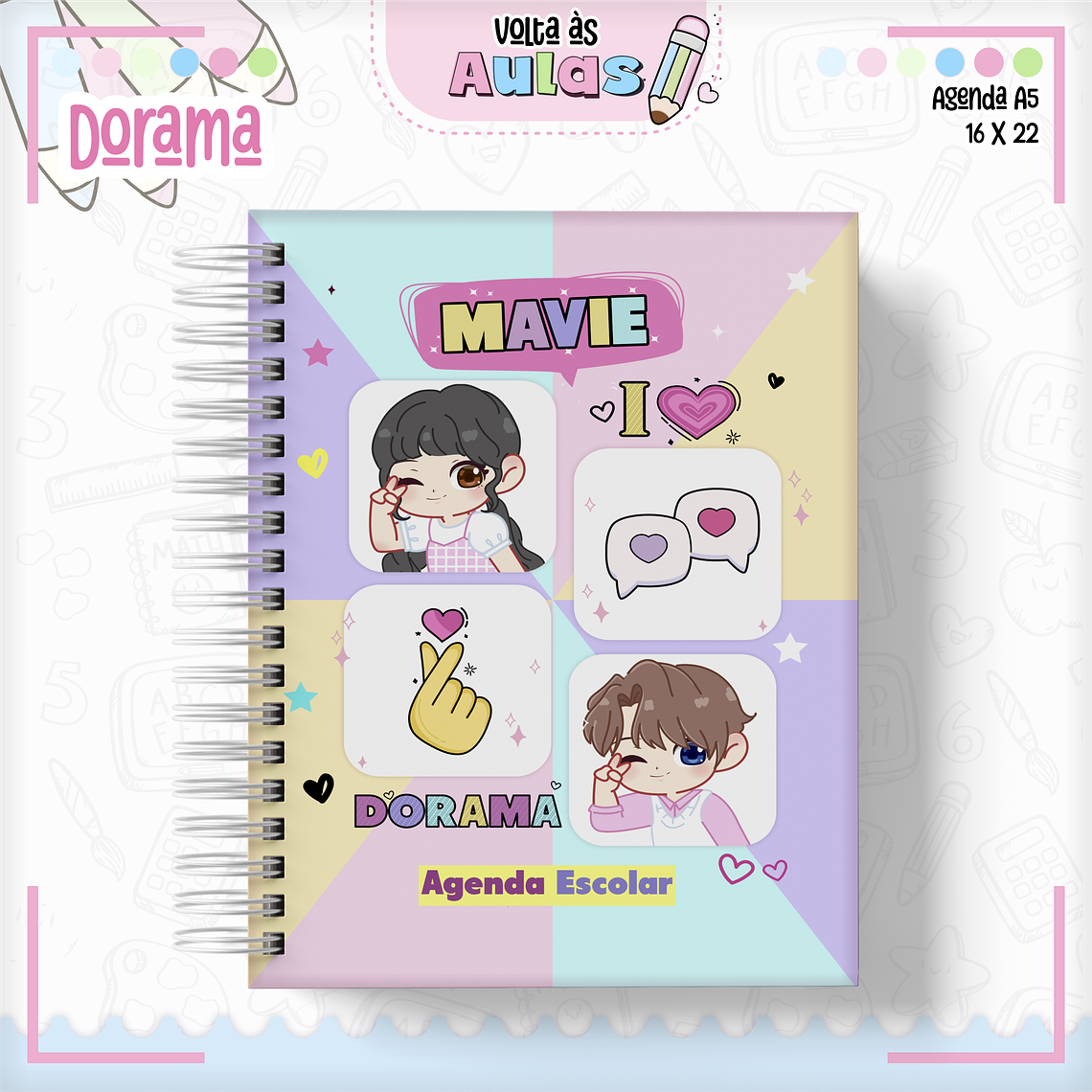 Arquivo Encadernação Kit Escolar - Dorama 8