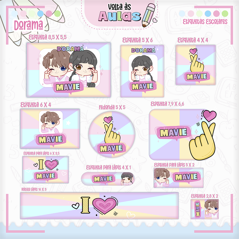 Arquivo Encadernação Kit Escolar - Dorama 11