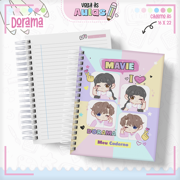 Arquivo Encadernação Kit Escolar - Dorama 13