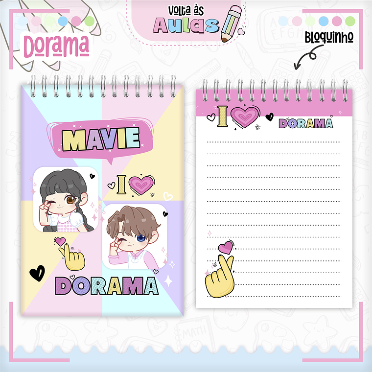 Arquivo Encadernação Kit Escolar - Dorama 15