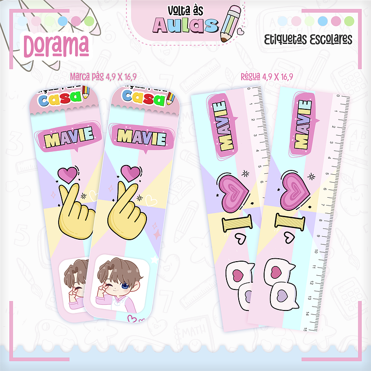 Arquivo Encadernação Kit Escolar - Dorama 16