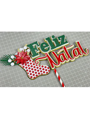  Arquivo Topo de Bolo Botinha de Natal