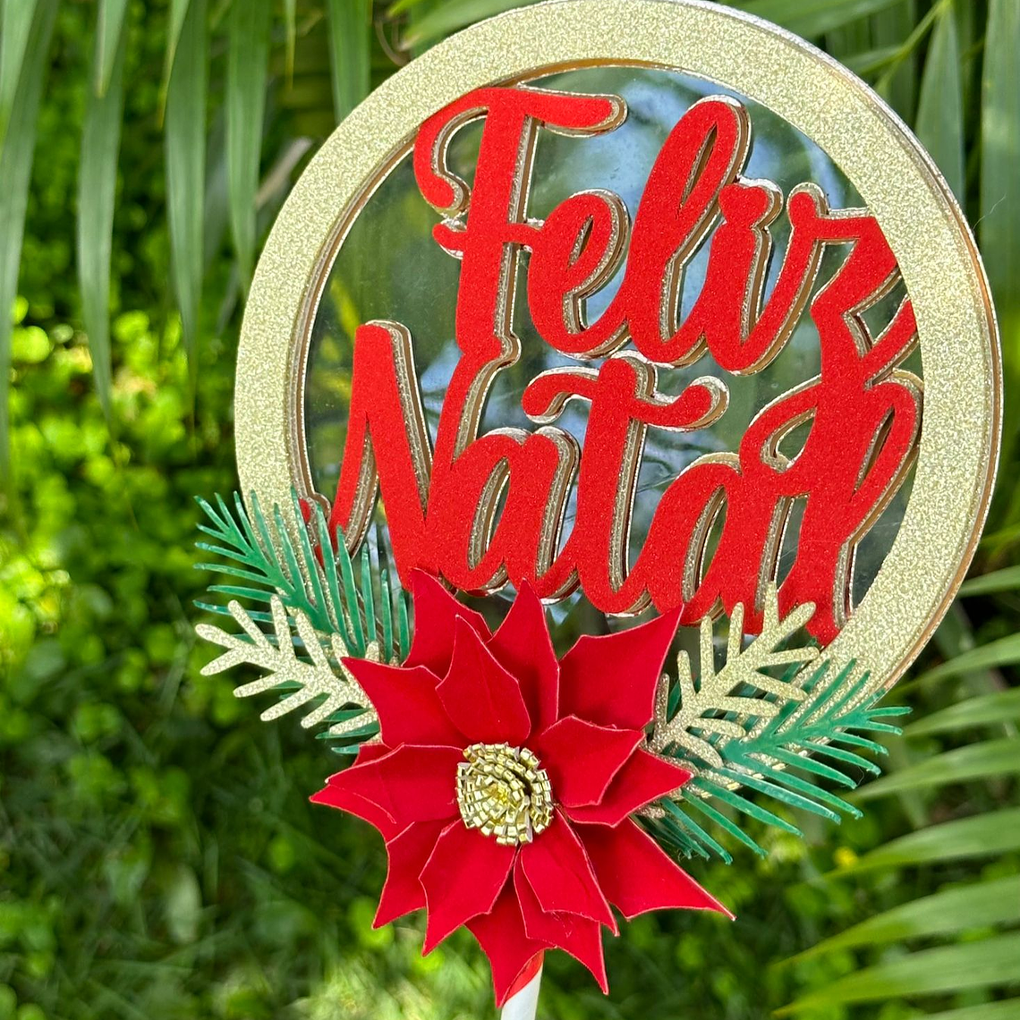  Arquivo Topo de Bolo Flor de Natal 1