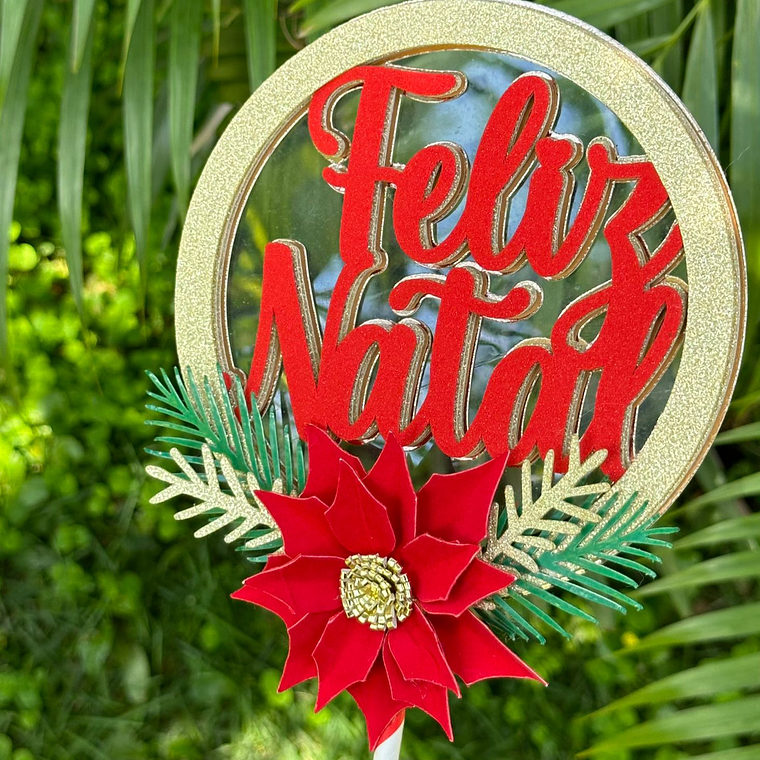  Arquivo Topo de Bolo Flor de Natal 1