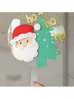 Arquivo de Corte Topo de Bolo Papai Noel Acrílico