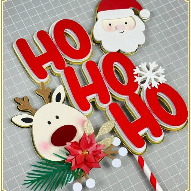 Arquivo Topo de Bolo Natal - Ho ho ho  1