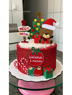 Arquivo Topo de Bolo Natal Meu primeiro Natal Urso