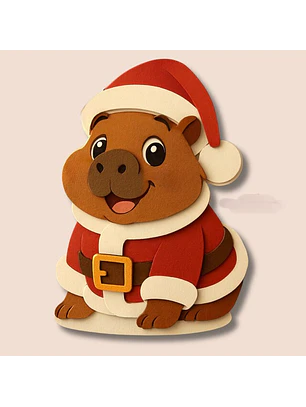 Arquivo Topo de Bolo Capivara Natalina Em Camadas