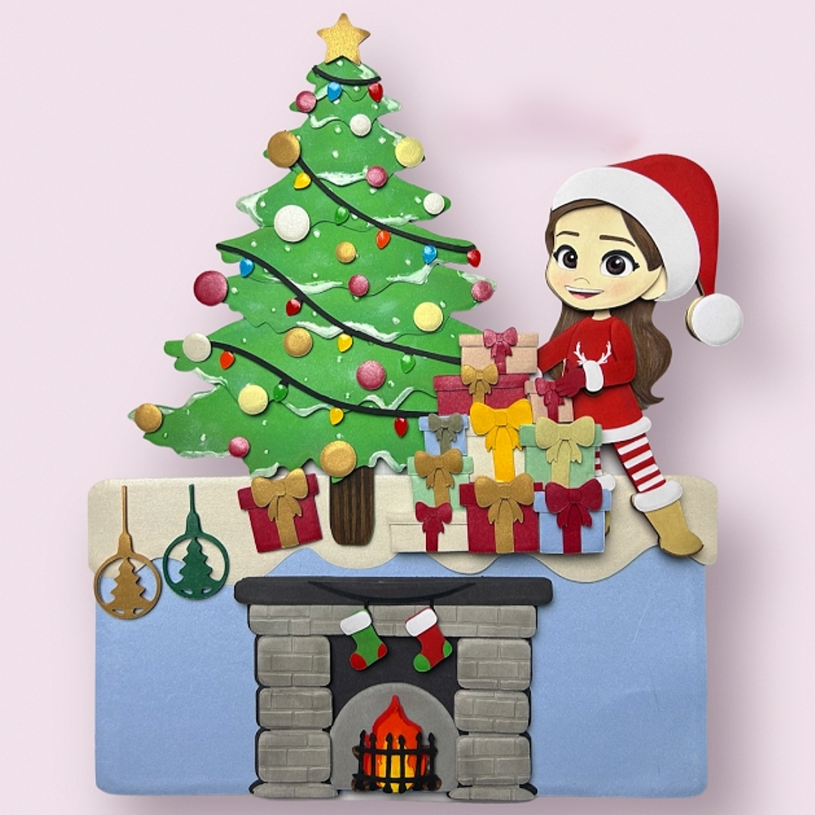 Arquivo Natal Topo de Bolo Pilha de Presentes (Em camadas) 1