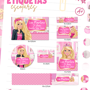 Arquivo Etiqueta Escolar - Barbie