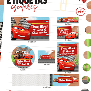 Arquivo Etiqueta Escolar - Carros
