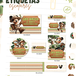 Arquivo Etiqueta Escolar - Mickey Safari