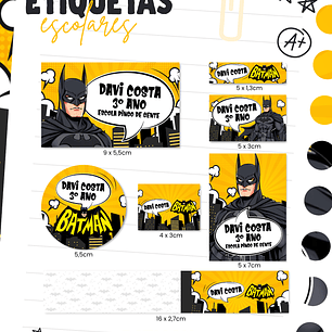 Arquivo Etiqueta Escolar - Batman